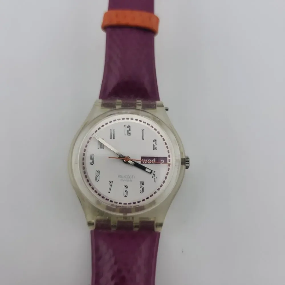 Swatch Watch Croissant Chaud GE 700 2002 Working Leather Band New Battery